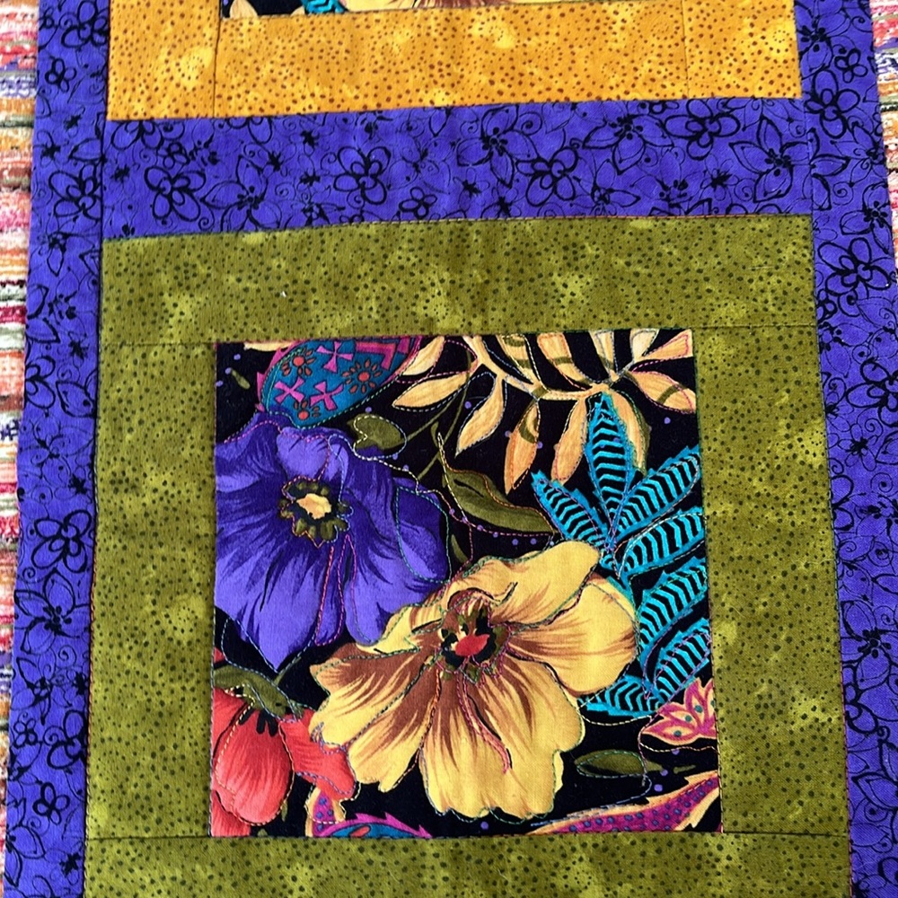 Two Sided Quilted Floral Table Runner - Picture 4 of 6